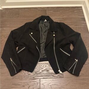 H&M faux suede biker jacket